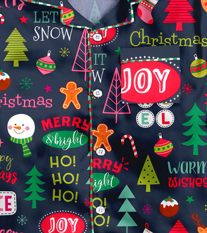 Joy Pure Cotton Christmas Printed Nightsuit Set