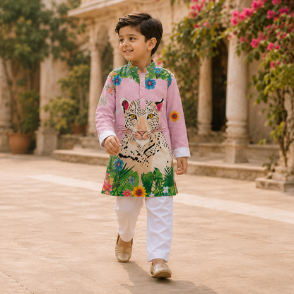 Jungle Majesty Festive Pure Cotton Kurta Set