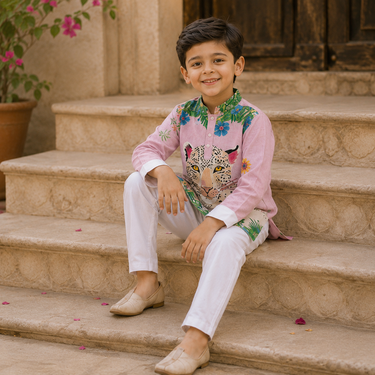 Jungle Majesty Festive Pure Cotton Kurta Set