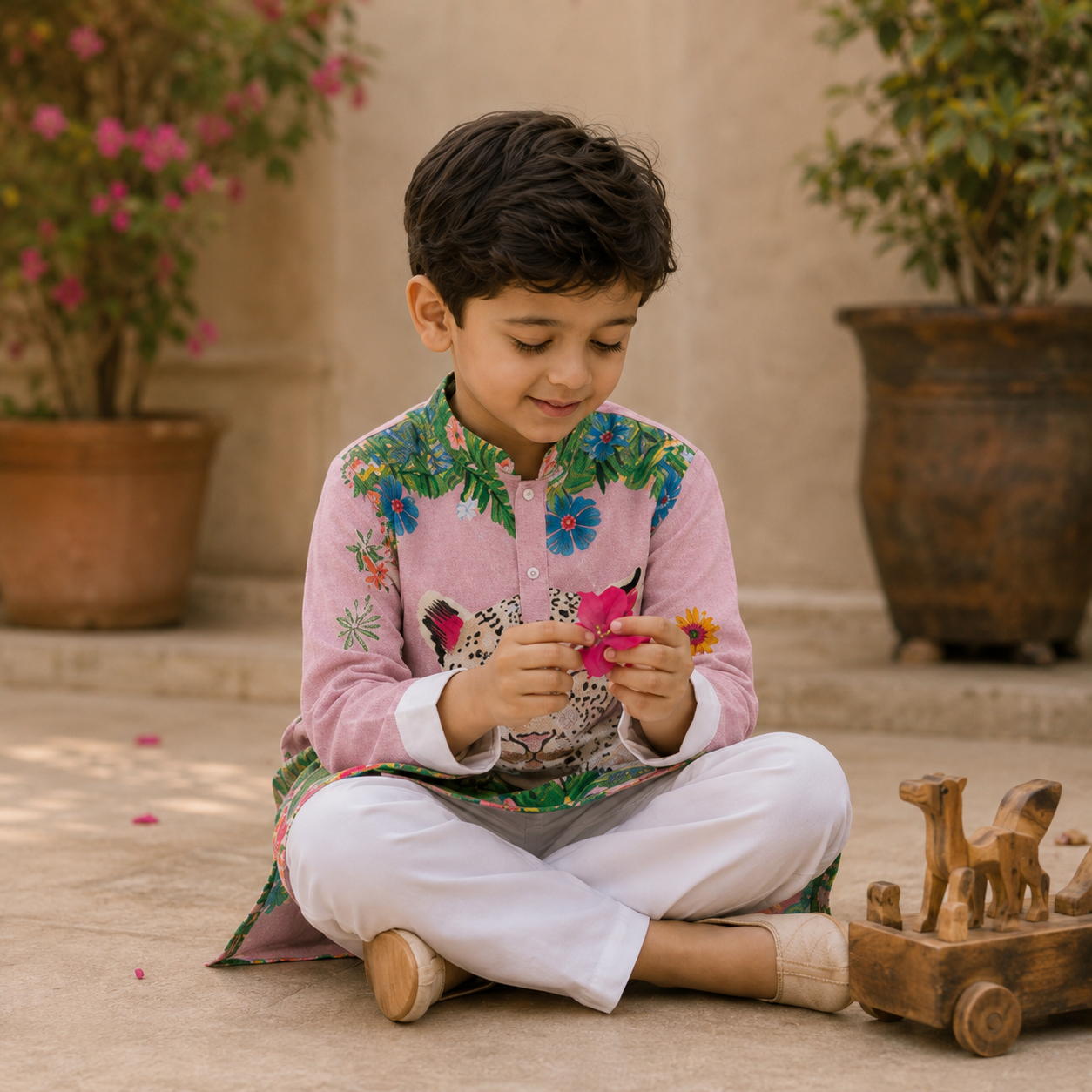 Jungle Majesty Festive Pure Cotton Kurta Set
