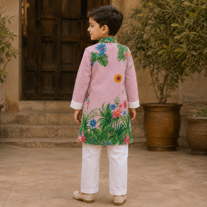 Jungle Majesty Festive Pure Cotton Kurta Set