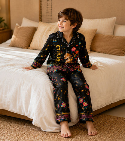 Jungle Noir Luxe Pure Cotton Printed Nightsuit Set
