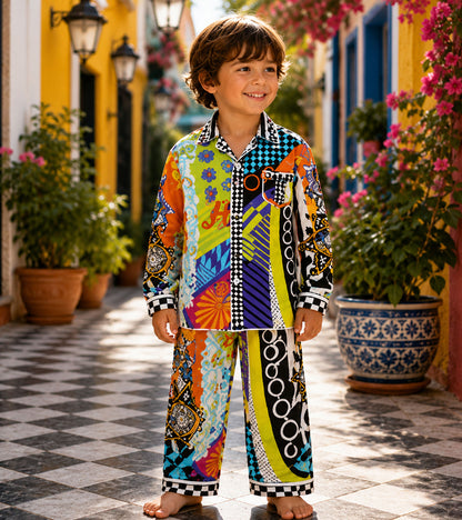 Kaleidoscope Dreams Luxe Pure Cotton Printed Nightsuit Set