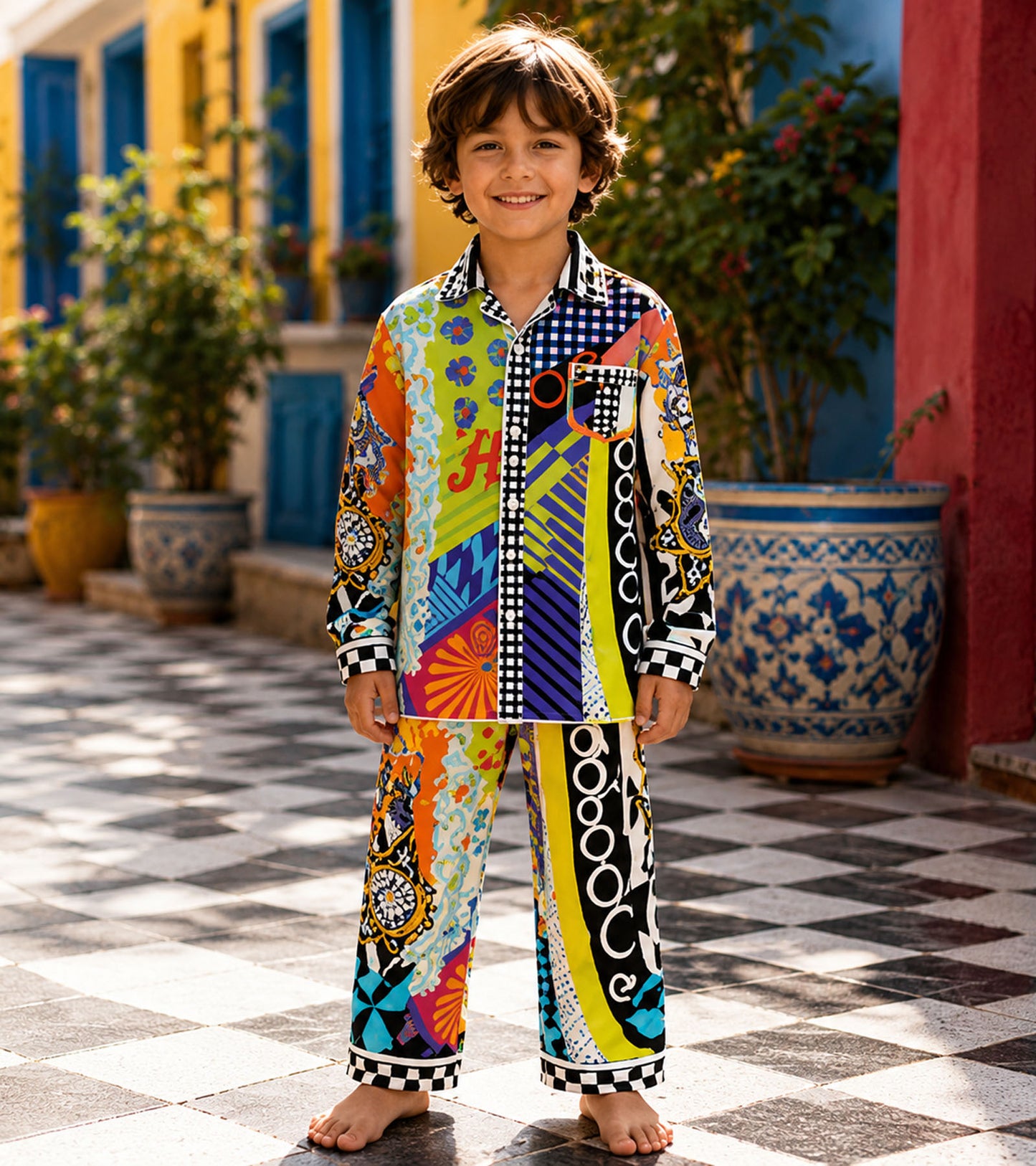 Kaleidoscope Dreams Luxe Pure Cotton Printed Nightsuit Set