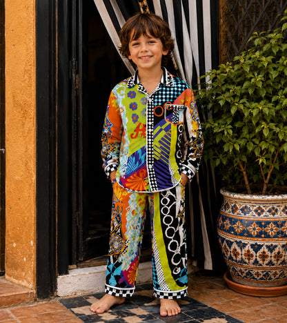Kaleidoscope Dreams Luxe Pure Cotton Printed Nightsuit Set
