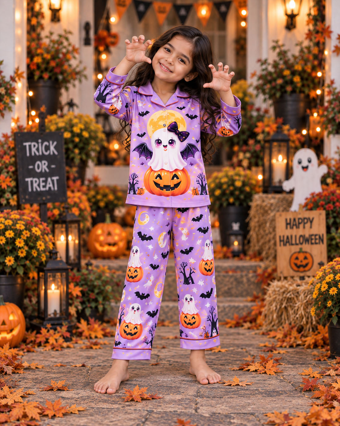 Little Boo Halloween Pure Cotton Printed Pajama Set