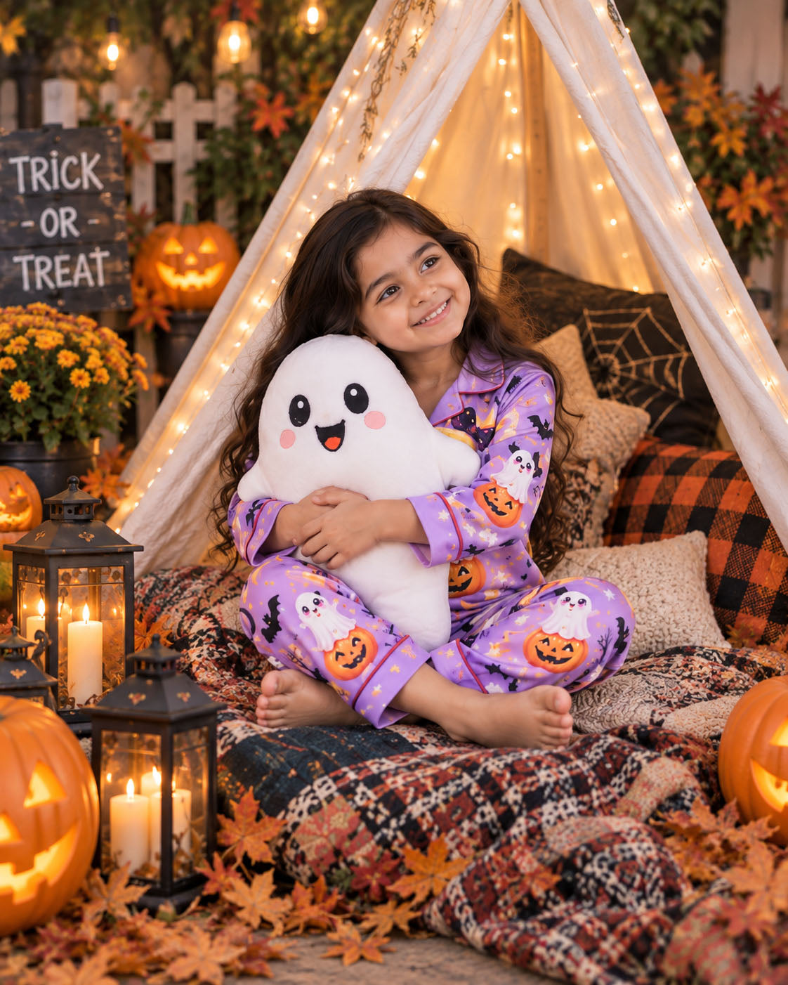 Little Boo Halloween Pure Cotton Printed Pajama Set