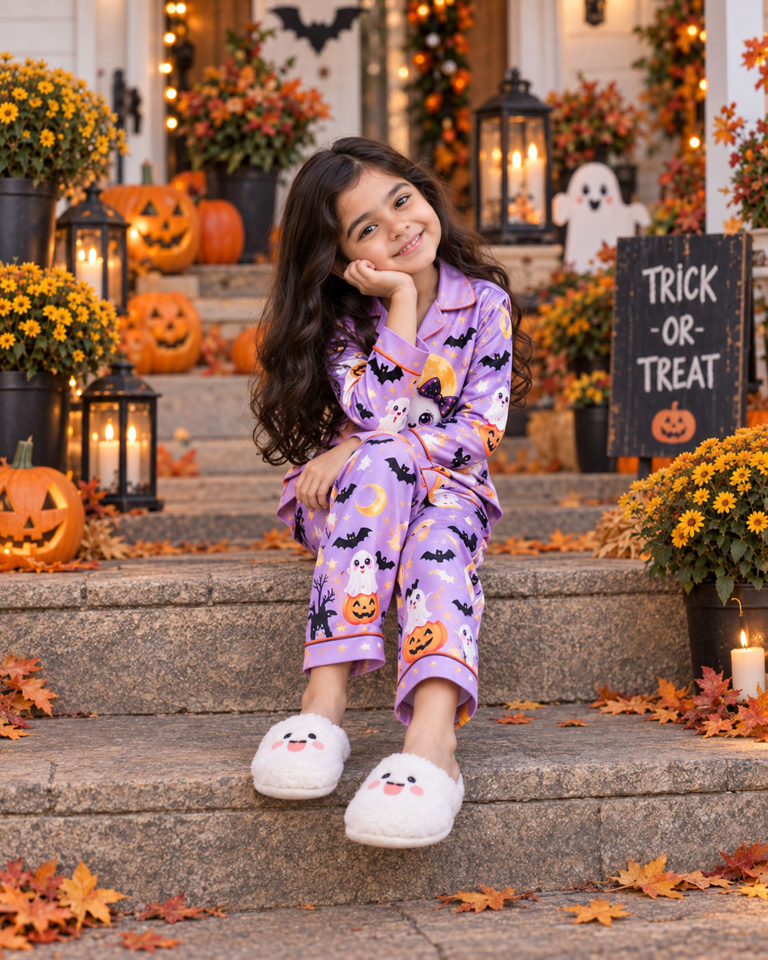 Little Boo Halloween Pure Cotton Printed Pajama Set