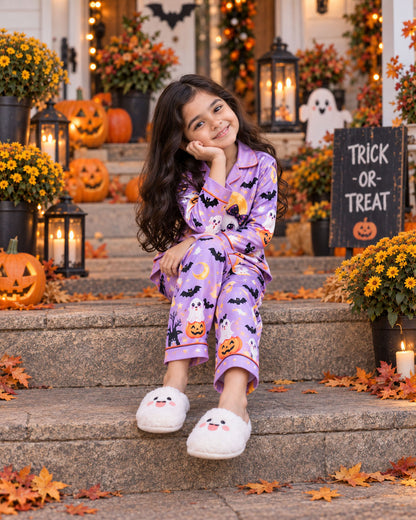 Little Boo Halloween Pure Cotton Printed Pajama Set