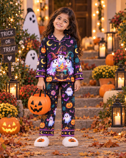 Little Ghosts Halloween Pure Cotton Printed Pajama Set
