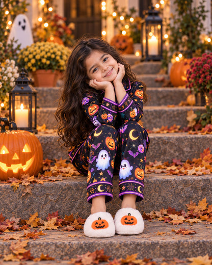 Little Ghosts Halloween Pure Cotton Printed Pajama Set