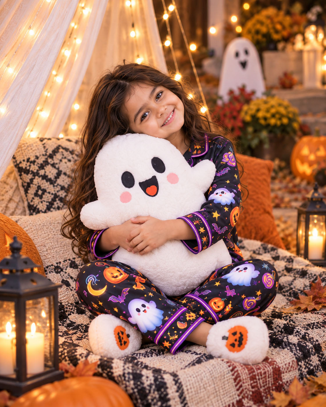 Little Ghosts Halloween Pure Cotton Printed Pajama Set