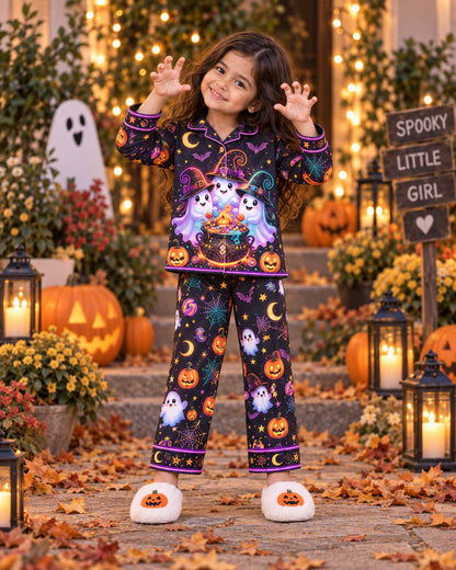 Little Ghosts Halloween Pure Cotton Printed Pajama Set
