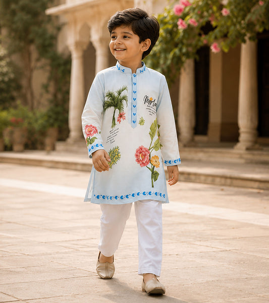 Little Islander Festive Pure Cotton Kurta Set