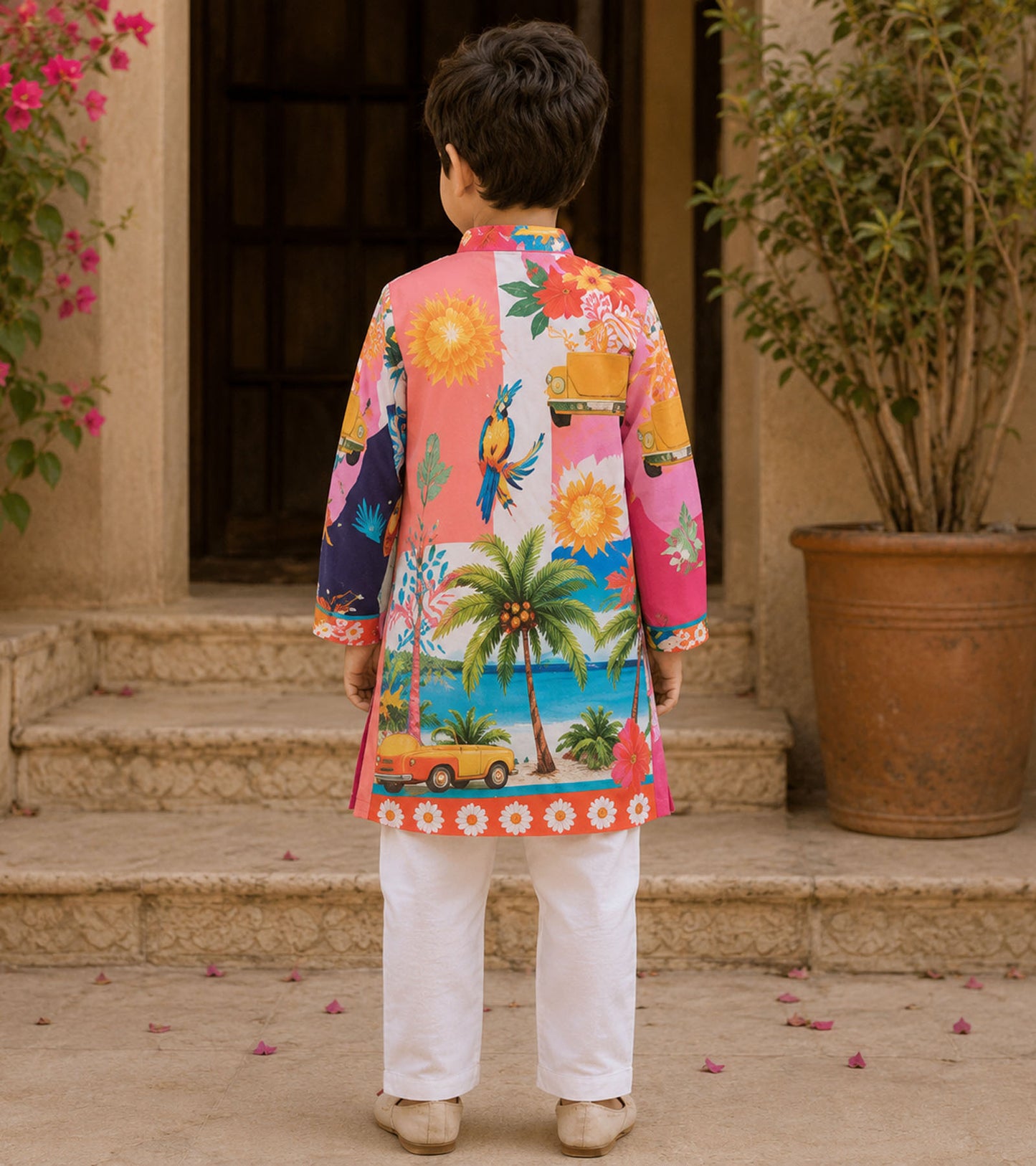 Azure Bloom Festive Pure Cotton Kurta Set