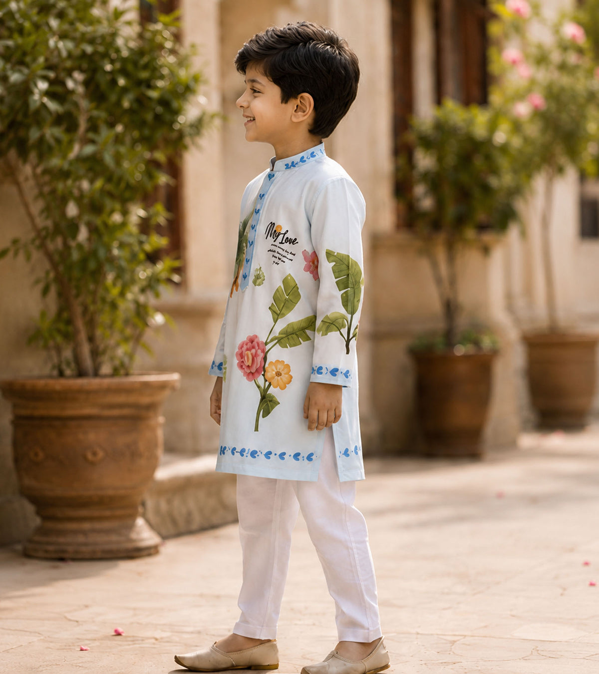 Little Islander Festive Pure Cotton Kurta Set