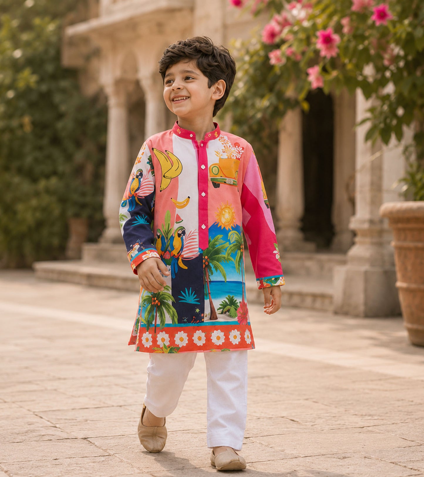 Azure Bloom Festive Pure Cotton Kurta Set