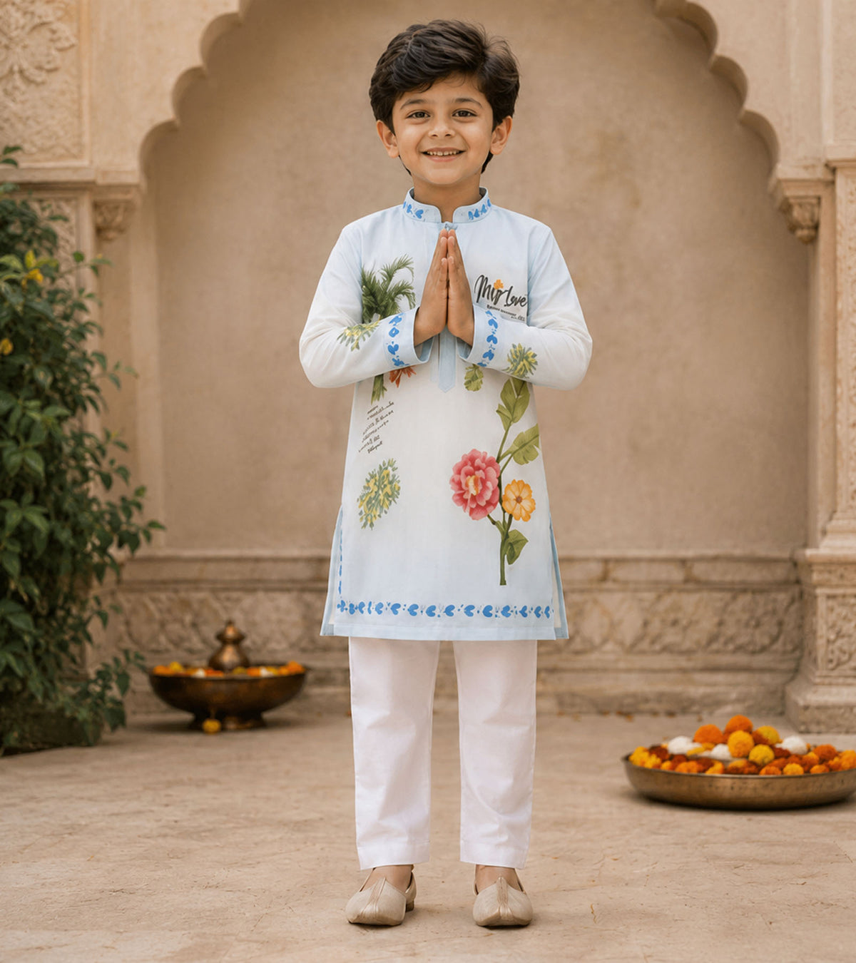 Little Islander Festive Pure Cotton Kurta Set
