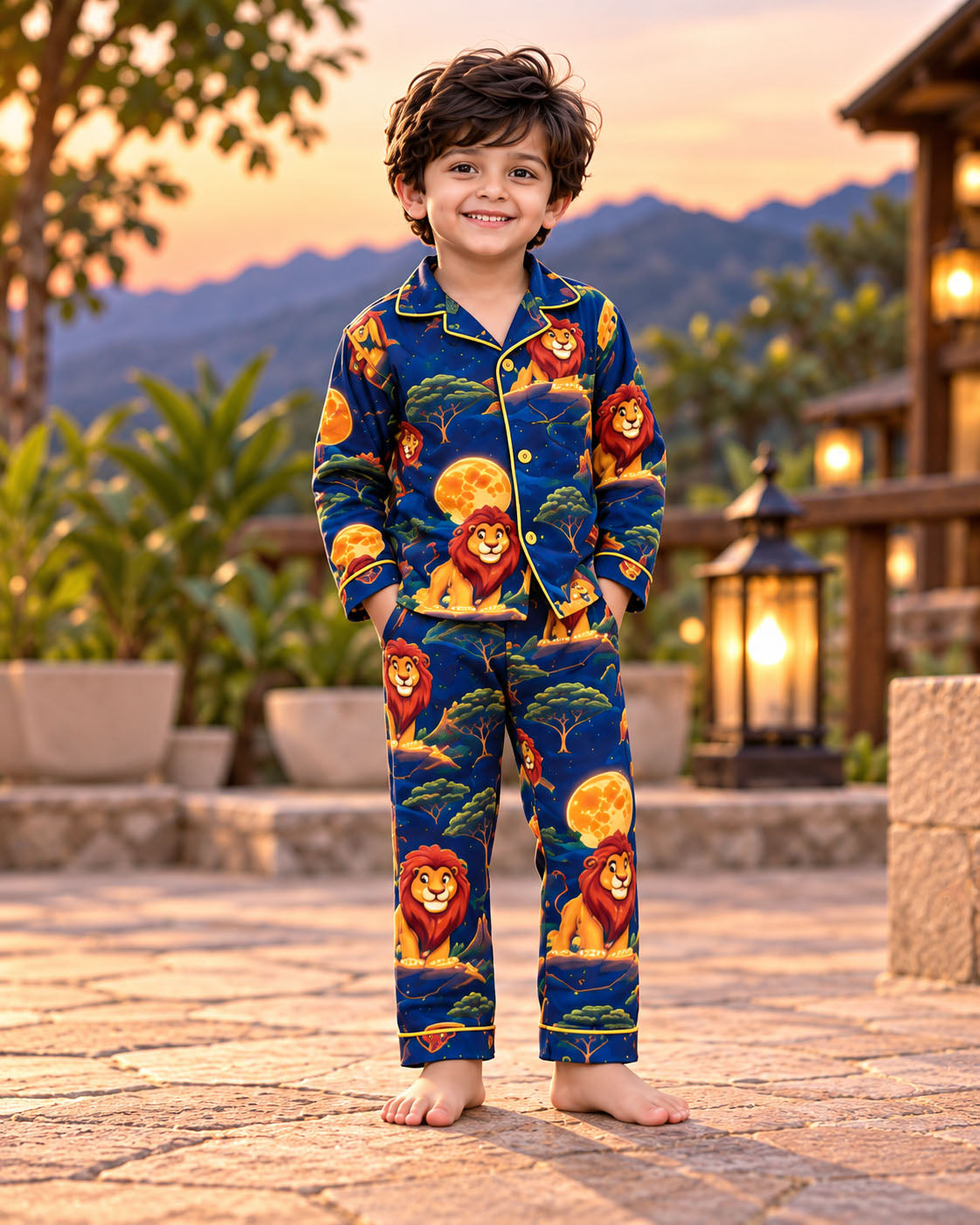 Little Lion King Pure Cotton Printed Boys Nightsuit Set