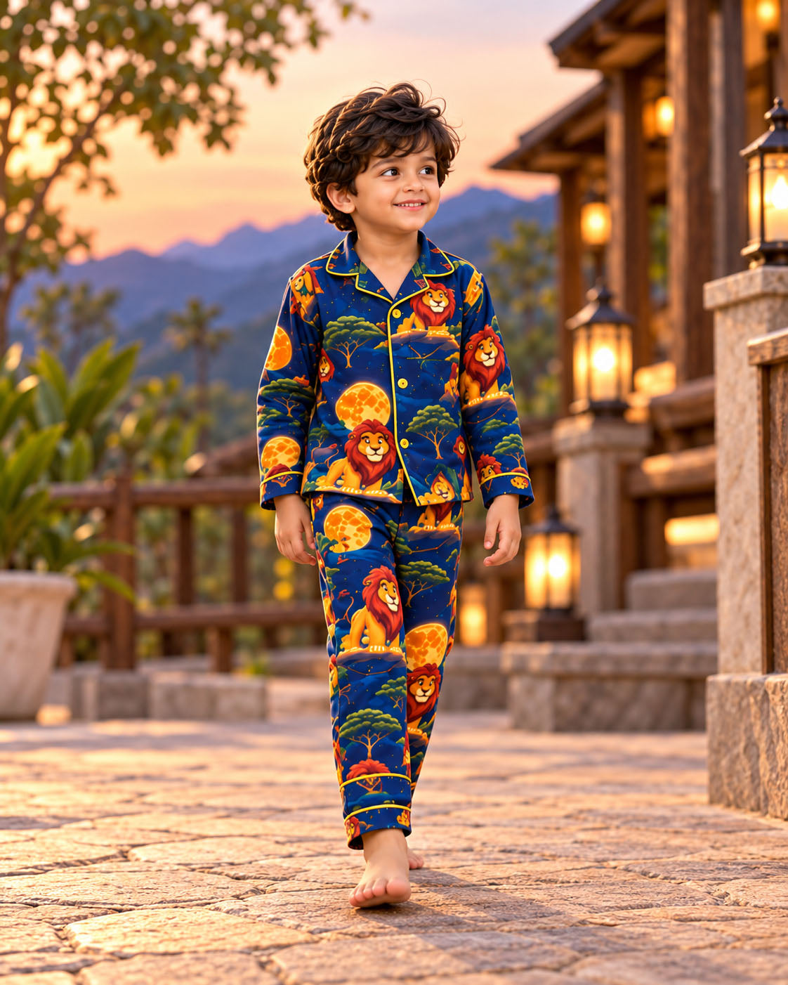 Little Lion King Pure Cotton Printed Boys Nightsuit Set