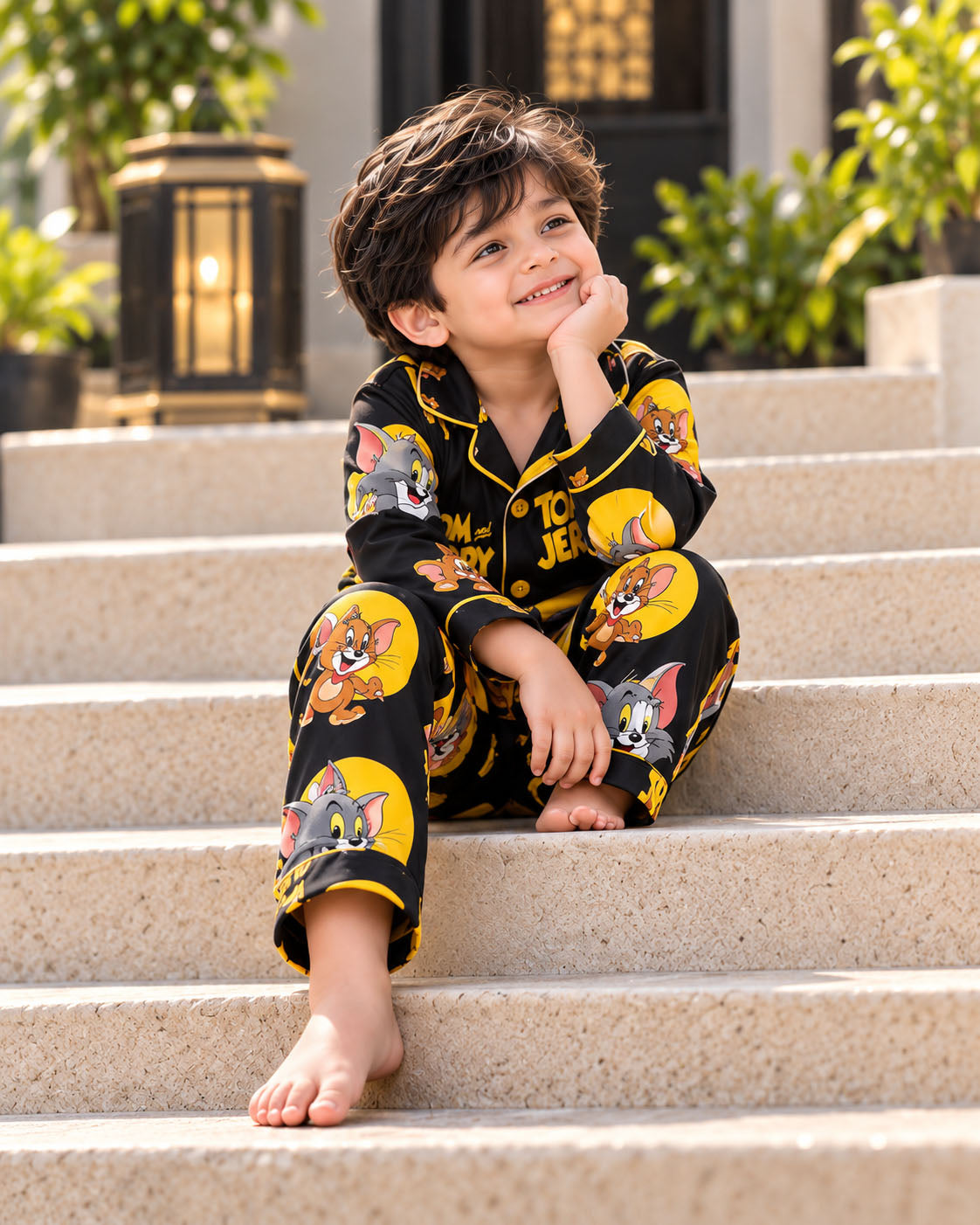 Little Mischief Pure Cotton Printed Boys Nightsuit Set