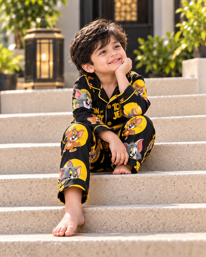 Little Mischief Pure Cotton Printed Boys Nightsuit Set