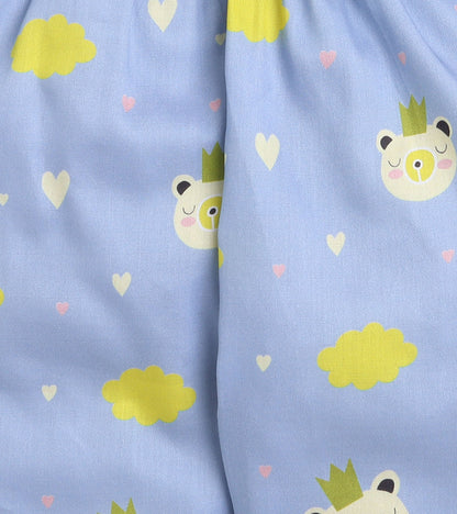 Love Cloud Printed Girls Night Suit Set