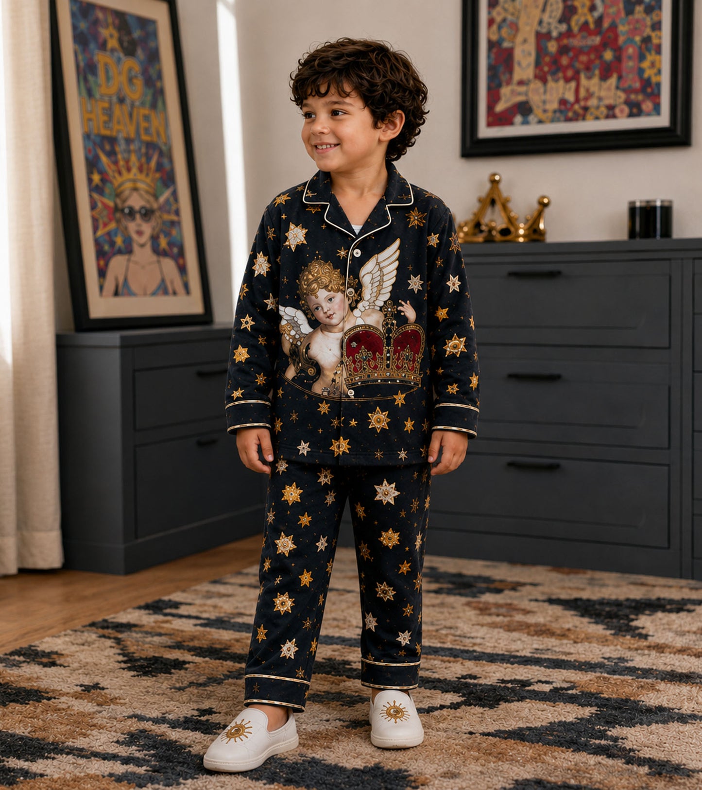 Celestial Crown Luxe Pure Cotton Printed Nightsuit Set