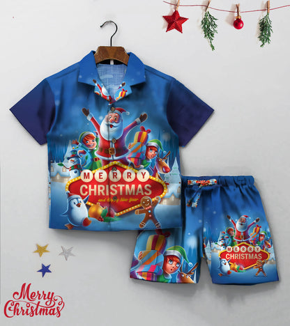 Magic Christmas Printed Boys Co ord Set