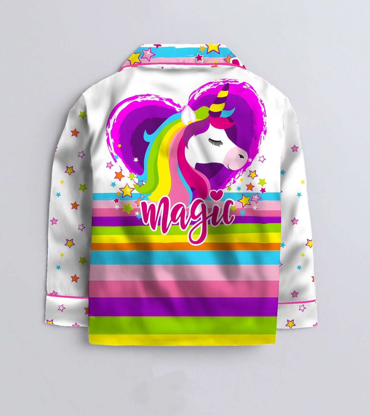 Magic Printed Girls Pure Cotton Nightsuit Set