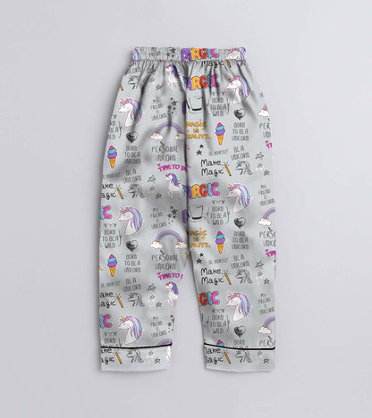 Magic Printed Girls Pure Cotton Nightsuit Set