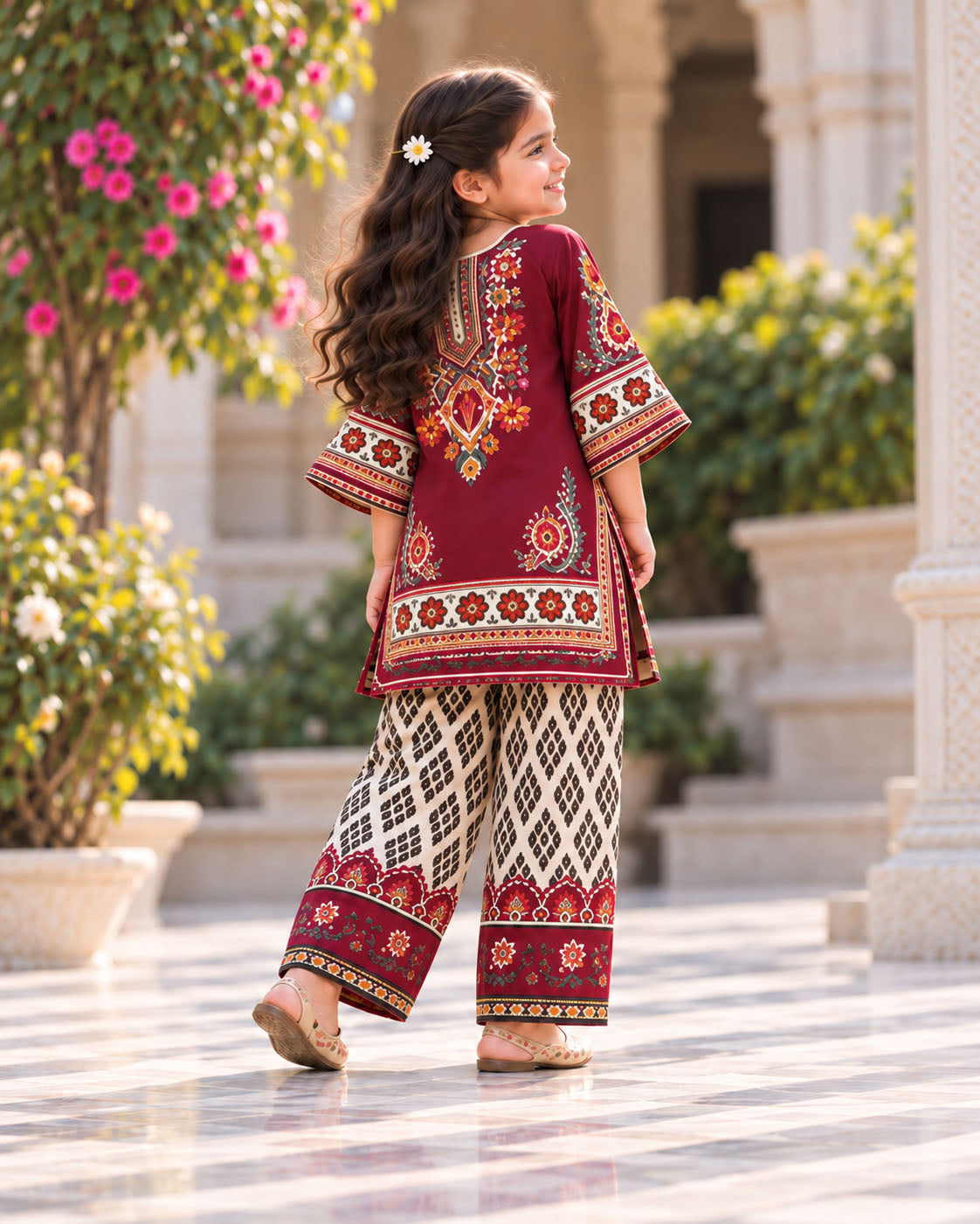 Maroon Folk Designer Ethnic Sets