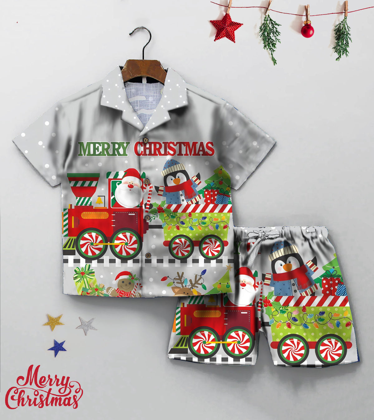 Merry Christmas Printed Boys Co ord Set