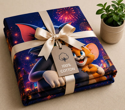 Midnight Cartoon Dreams Bedsheet Set