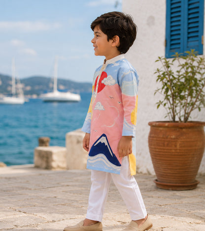 Mountain Sky Festive Pure Cotton Kurta Set