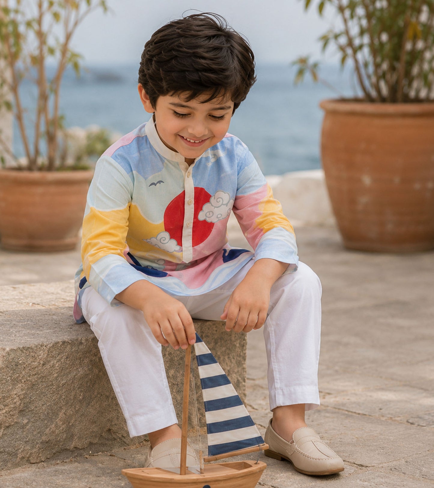 Mountain Sky Festive Pure Cotton Kurta Set