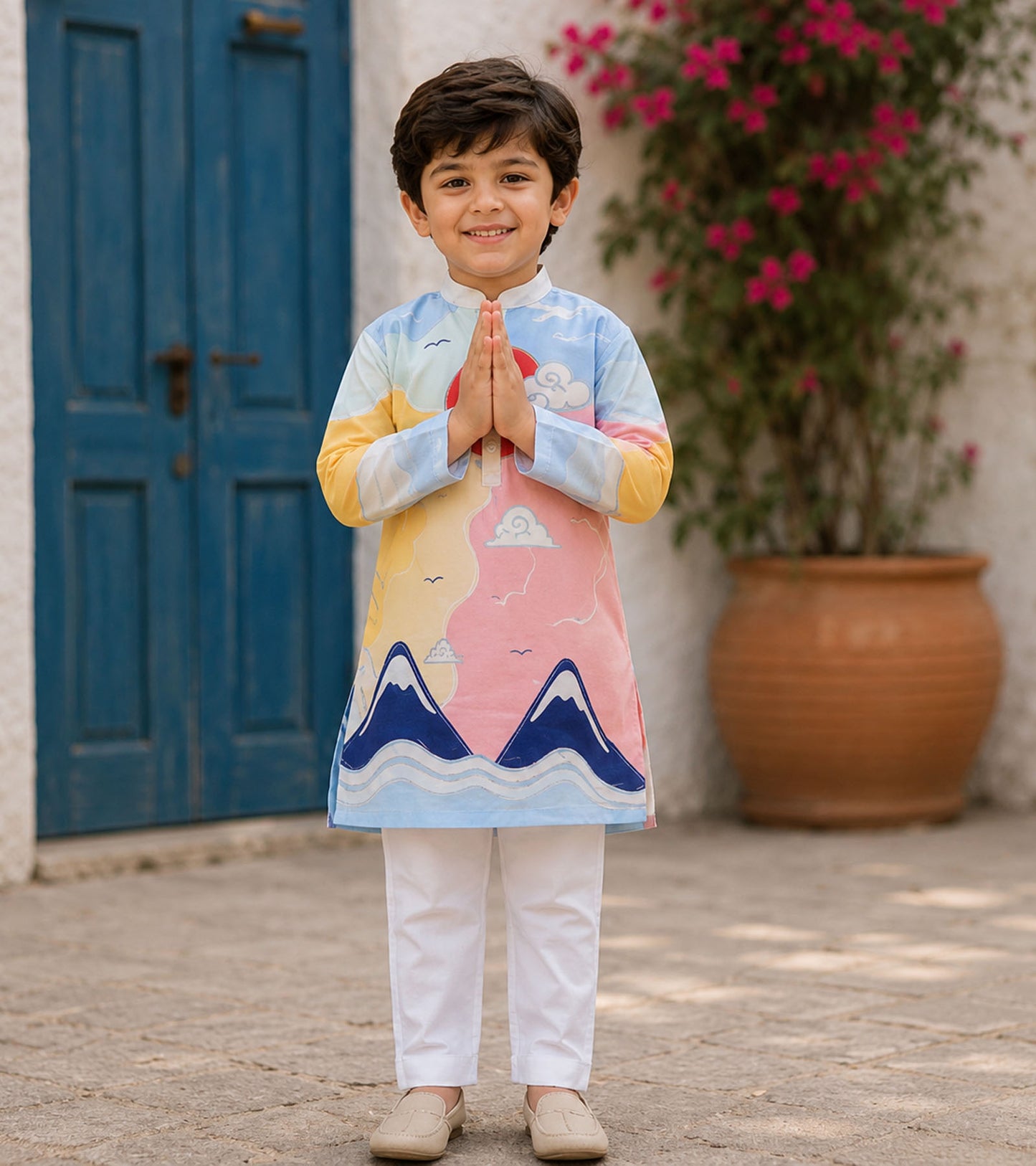 Mountain Sky Festive Pure Cotton Kurta Set