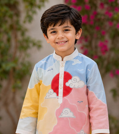 Mountain Sky Festive Pure Cotton Kurta Set