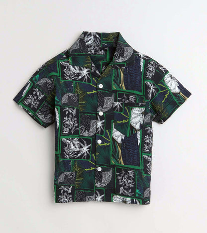 Multi Leaf in checks Printed Boys Co ord Set