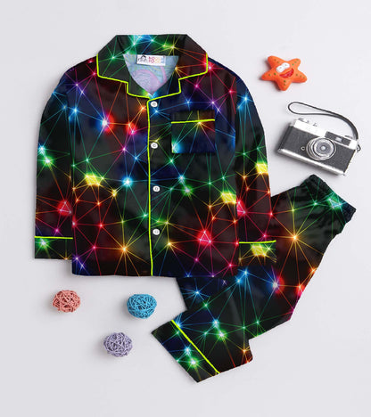 Galaxy Printed Girls Pure Cotton Nightsuit Set