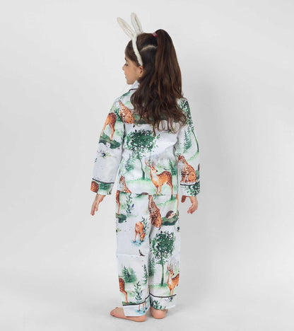 Ohh Deer Printed Girls Nightsuit Set