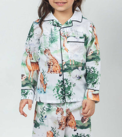 Ohh Deer Printed Girls Nightsuit Set