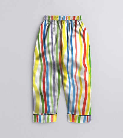 Paint Stripe Pure Cotton Printed Nightsuit Set