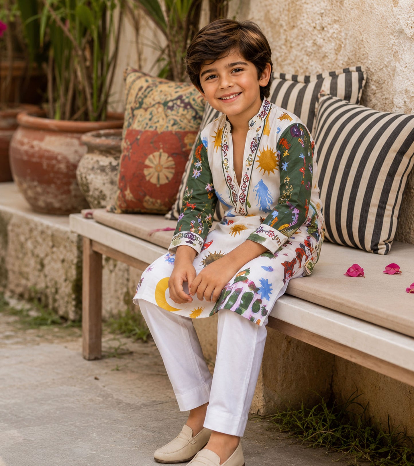 Sunburst Oasis Paisley Grove Festive Pure Cotton Kurta Set