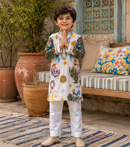 Sunburst Oasis Paisley Grove Festive Pure Cotton Kurta Set