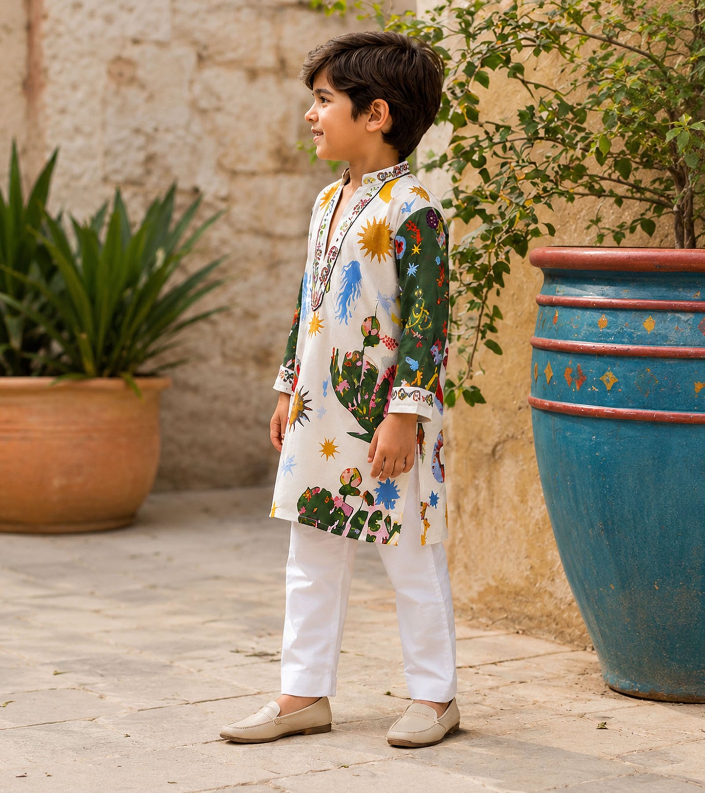 Sunburst Oasis Paisley Grove Festive Pure Cotton Kurta Set