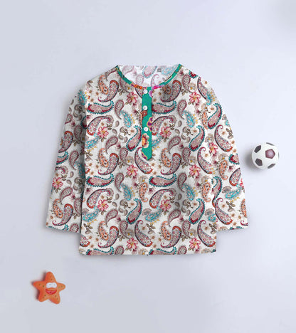 Paisly Printed Pyjama Kurta Set