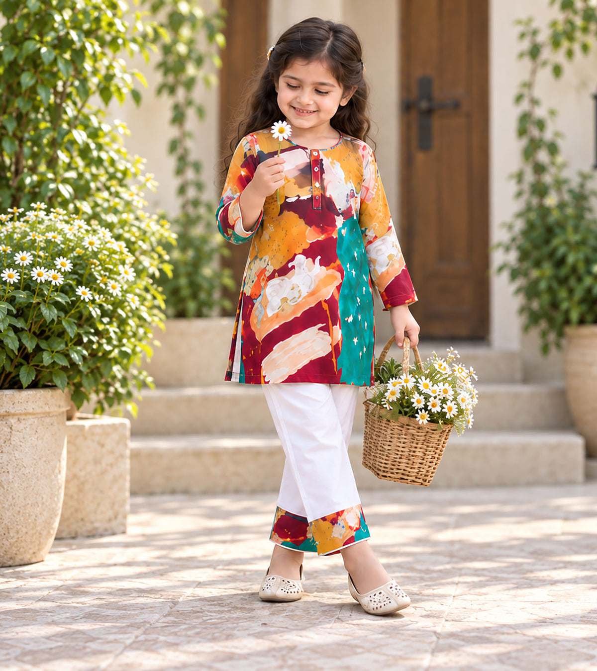 Palette Pop Girls Pyjama Kurta Set