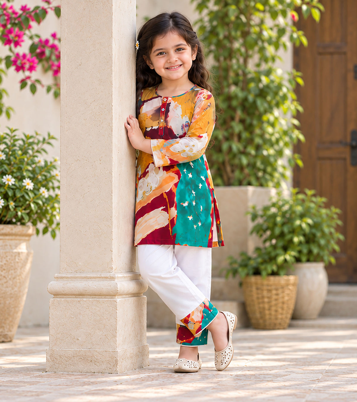 Palette Pop Girls Pyjama Kurta Set