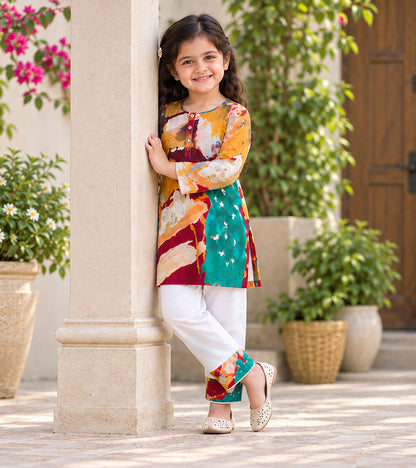 Palette Pop Girls Pyjama Kurta Set